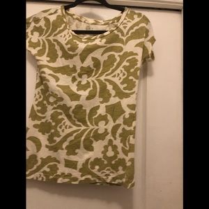 Loft green & cream top